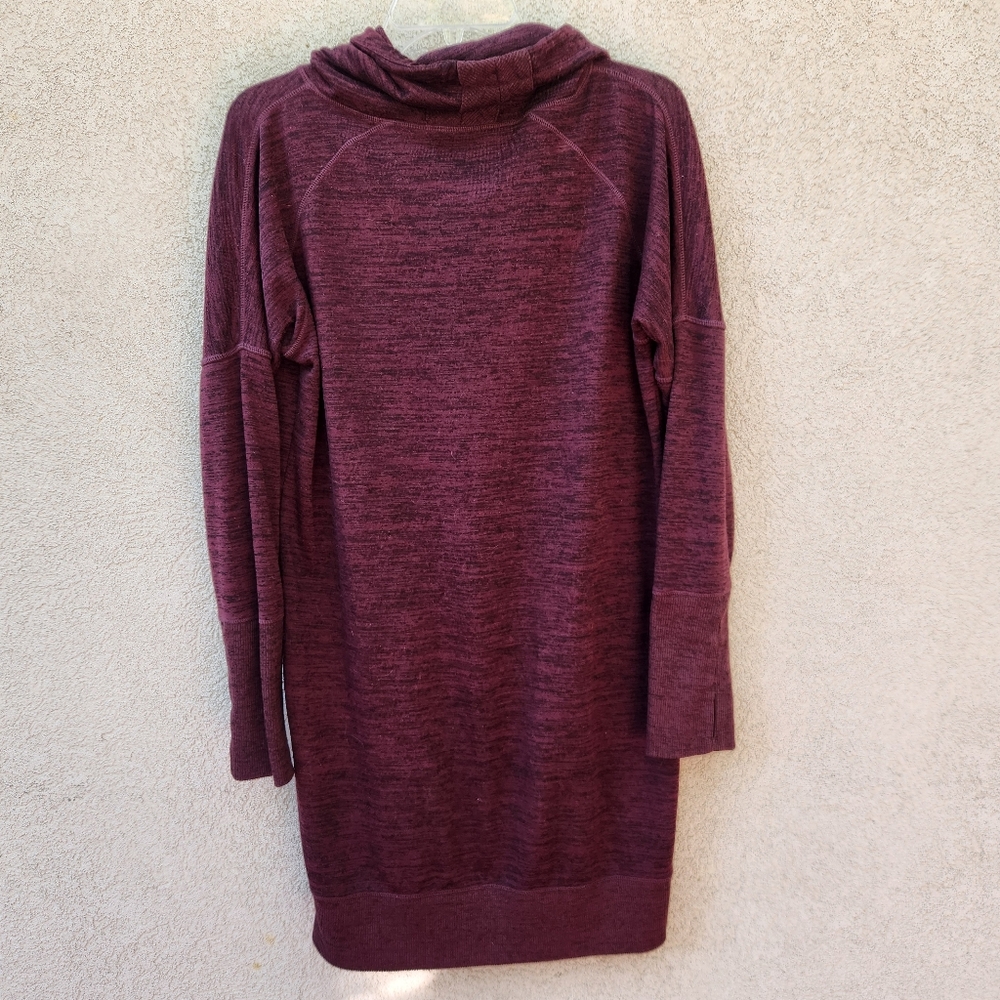 ATHLETA Women's Sport It Sweater Dress Medium Cowl Neck Burgundy Comfort - Picture 5 of 13